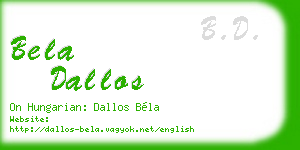 bela dallos business card