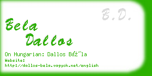 bela dallos business card